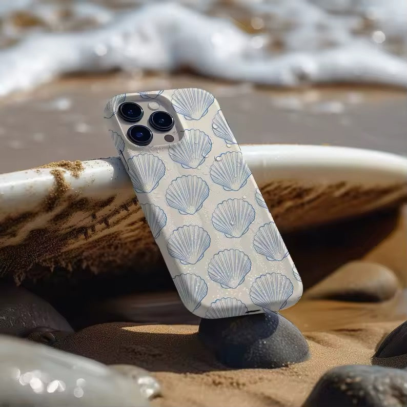 Durable acrylic TPU phone case with seashell design