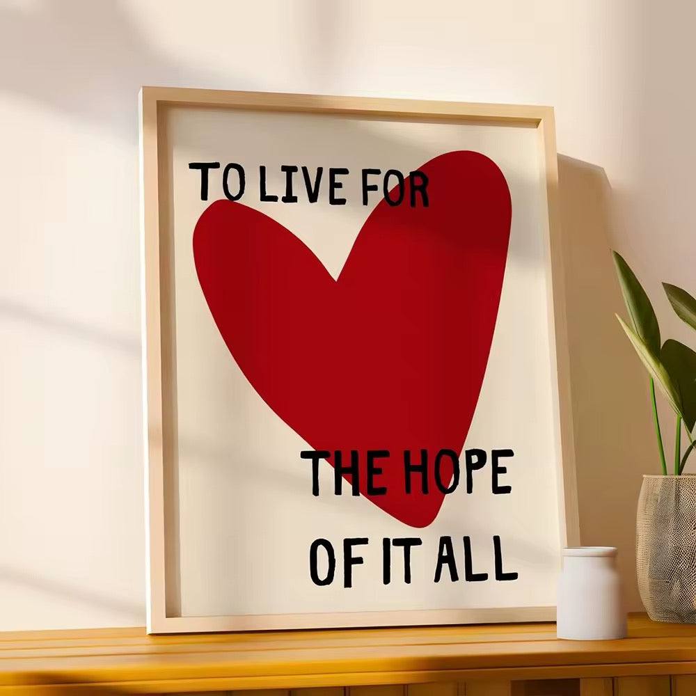 Aesthetic love-inspired art print for home decoration