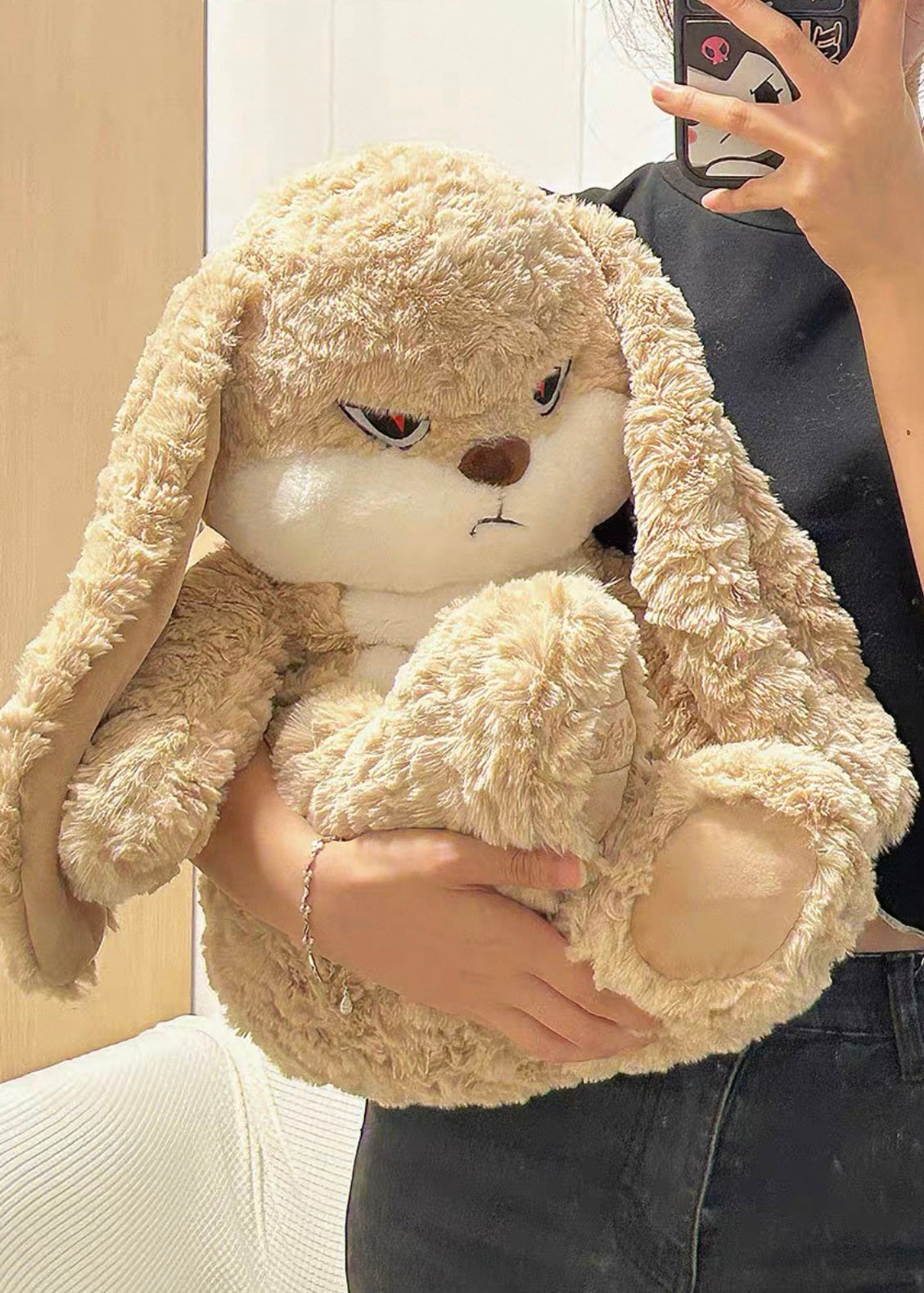Close-up of the plushie's soft cotton material and fine craftsmanship