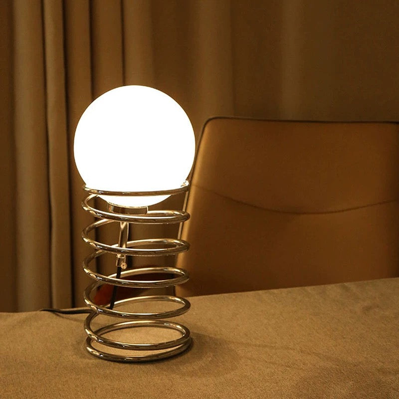 Front view of the Bauhaus Vintage Nordic Glass Table Lamp showcasing its sleek design