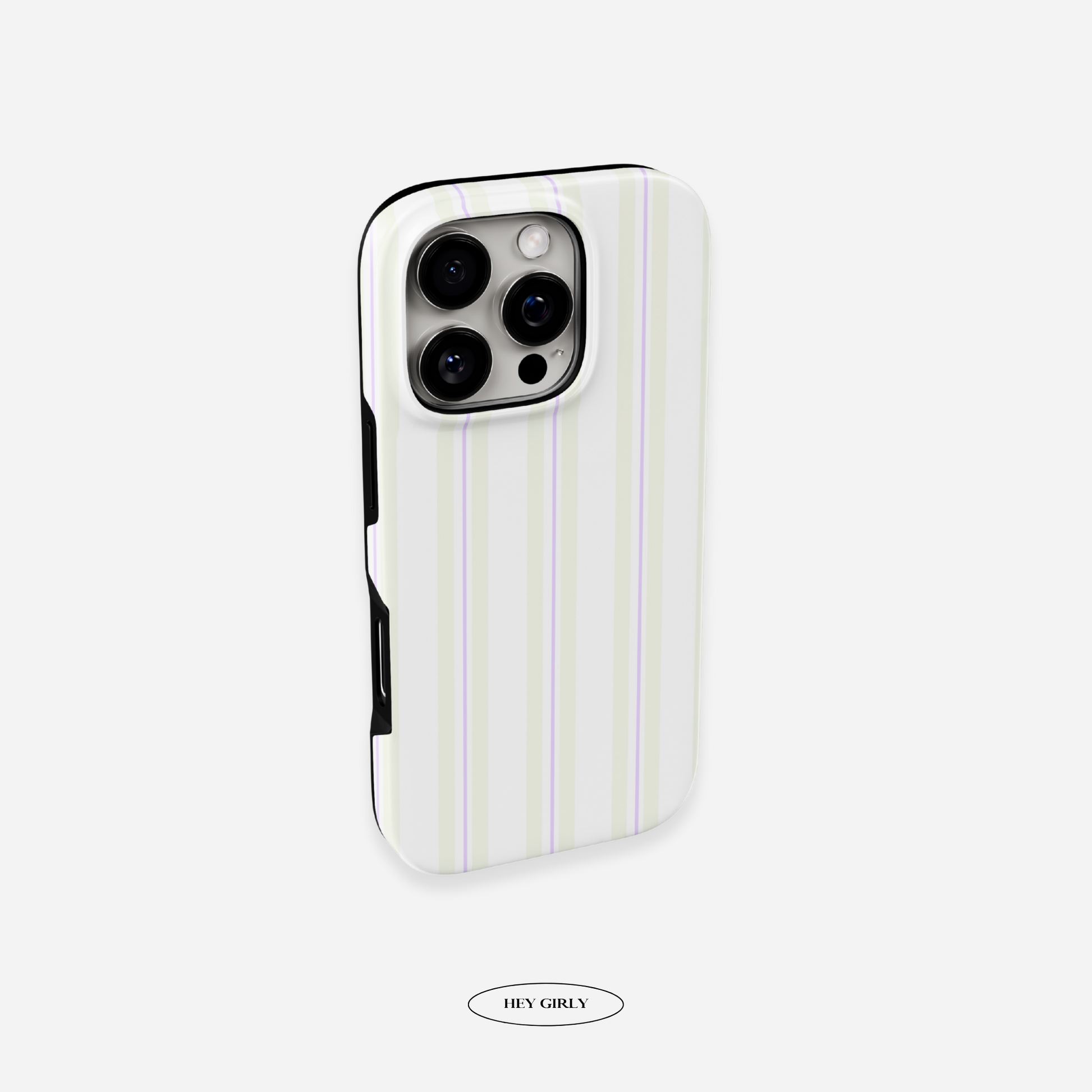 Minimalist beige and purple iPhone case with a glossy look. Designed for Pinterest vibes.