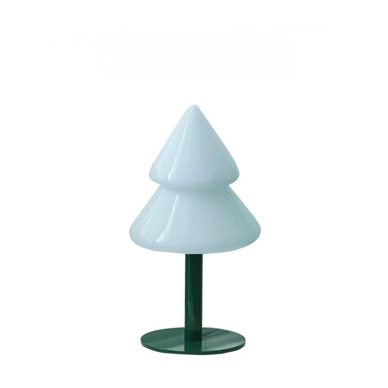 Blue Christmas tree lamp with green base