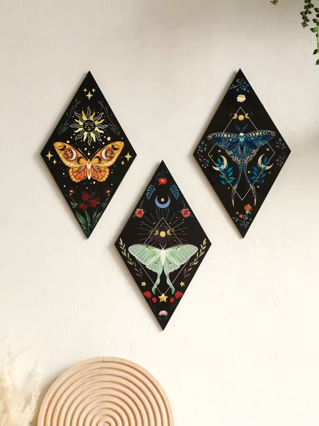 Butterfly Witchy Wall Decor with moon and star design