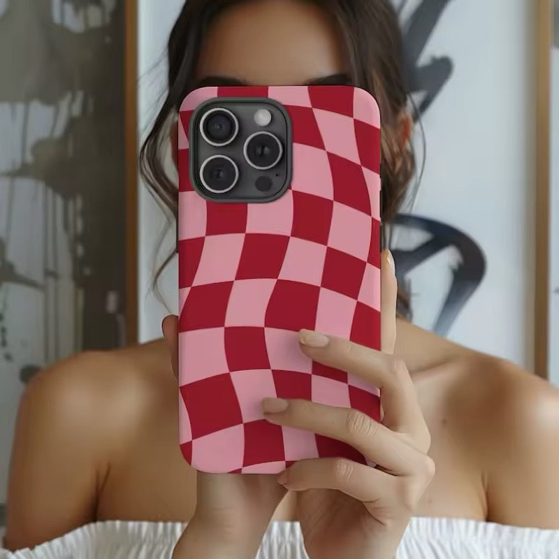 Shockproof checkered phone case for iPhone 12 Pro Max