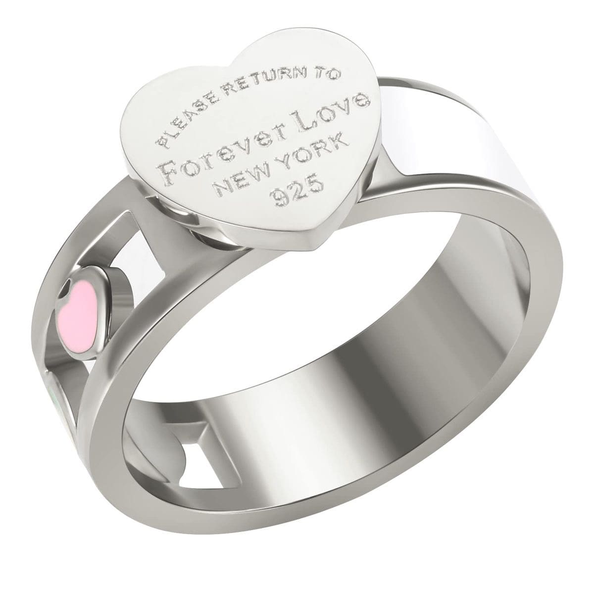 Elegant heart ring gift for her in rose gold