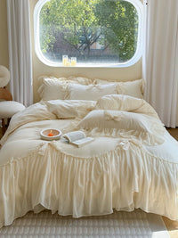 Cream Ruffle Princess Bedding Set