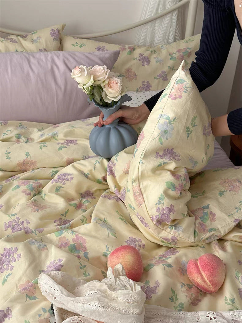 Vintage inspired floral bedding designed for cottagecore lovers seeking breathable cotton comfort and graceful botanical elegance daily