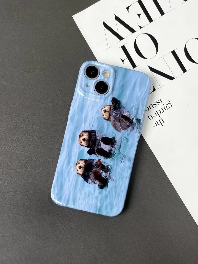 Cute blue otter case for animal lovers, iPhone 14