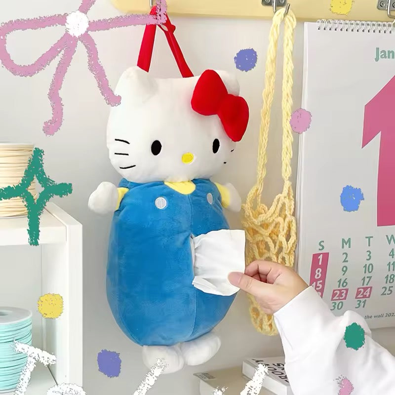 Creative plush Hello Kitty tissue box for stylish car decor
