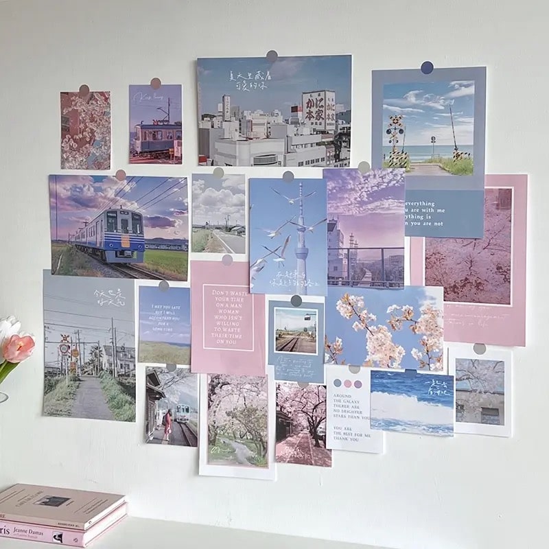 Danish Pastel Room Wall Decor – Creative Art Postcards