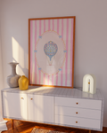 Striped pastel poster set with whimsical animal designs