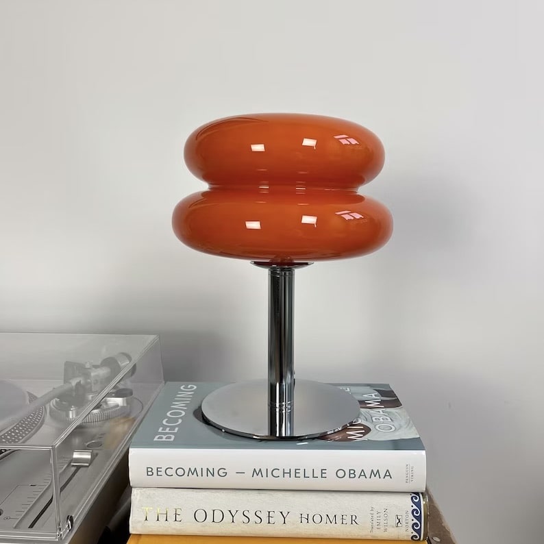 Glass Table Lamp for Bedroom, Living Room, Office