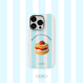 Fashion accessory iPhone case with pastel stripes and glossy coating.