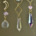 Handcrafted moon and star sun catcher with crystal prisms