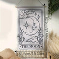 Black fabric tarot tapestry glowing in natural sunlight, enhancing moody room aesthetics.