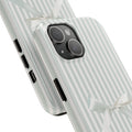 Phone case with a striped pattern on a white background