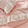 Cozy TikTok bedroom glow-up featuring pastel scalloped bedding