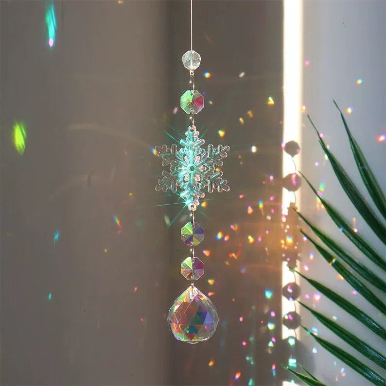 Handmade snowflake suncatcher for Christmas window decor