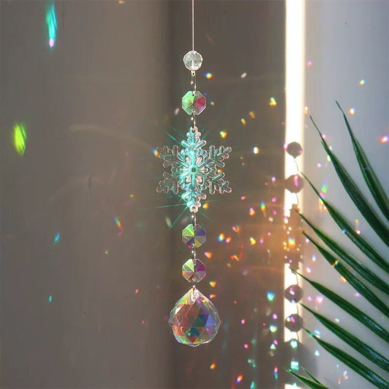 Handmade snowflake suncatcher for Christmas window decor