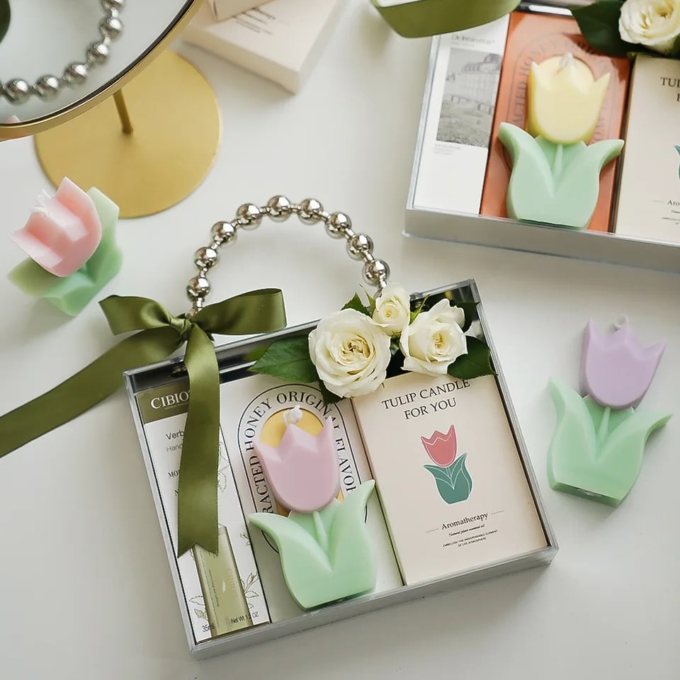 Handmade Tulip Aromatherapy Candle with Soy Wax