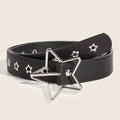Black belt with star-shaped buckle on a beige background