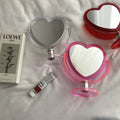 Cute pink heart mirror for aesthetic bedroom style