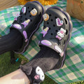 Kawaii cartoon shoes on white – cute sandals for kids and adults
