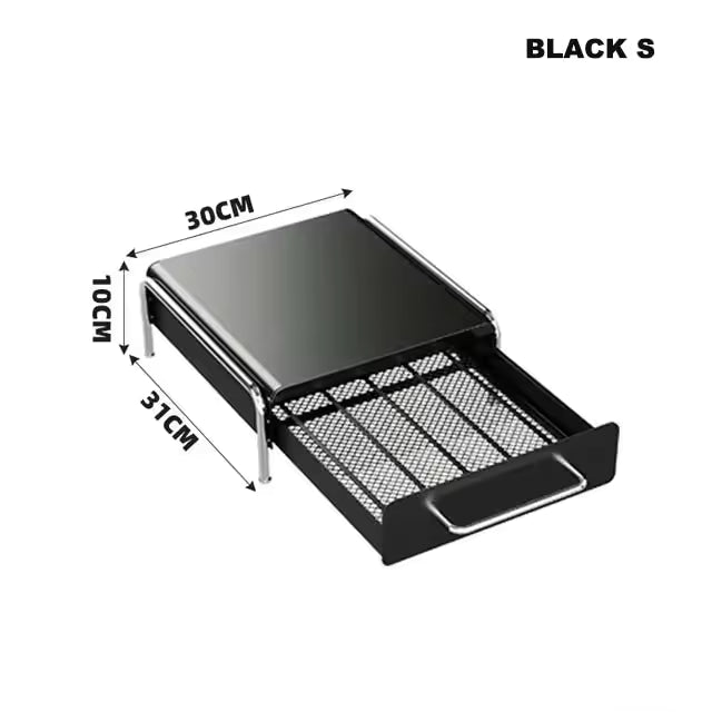 Compact coffee capsule drawer designed for apartments and dorms, keeping everything organized without taking extra counter space.