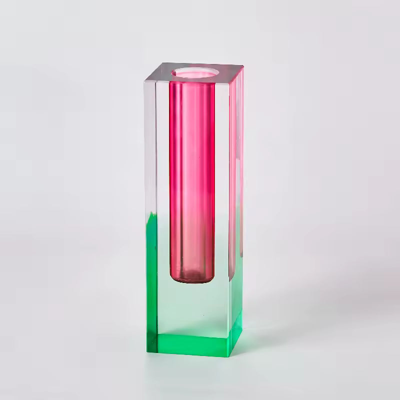 Vase with pink and green gradient on a white background