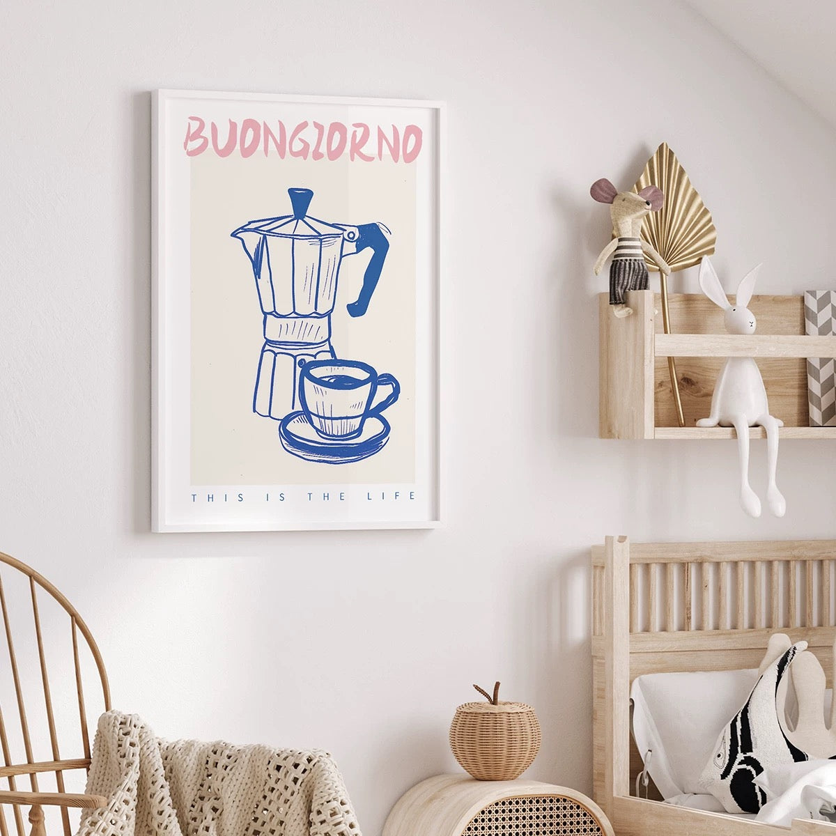 Stylish espresso artwork for coffee station wall decor