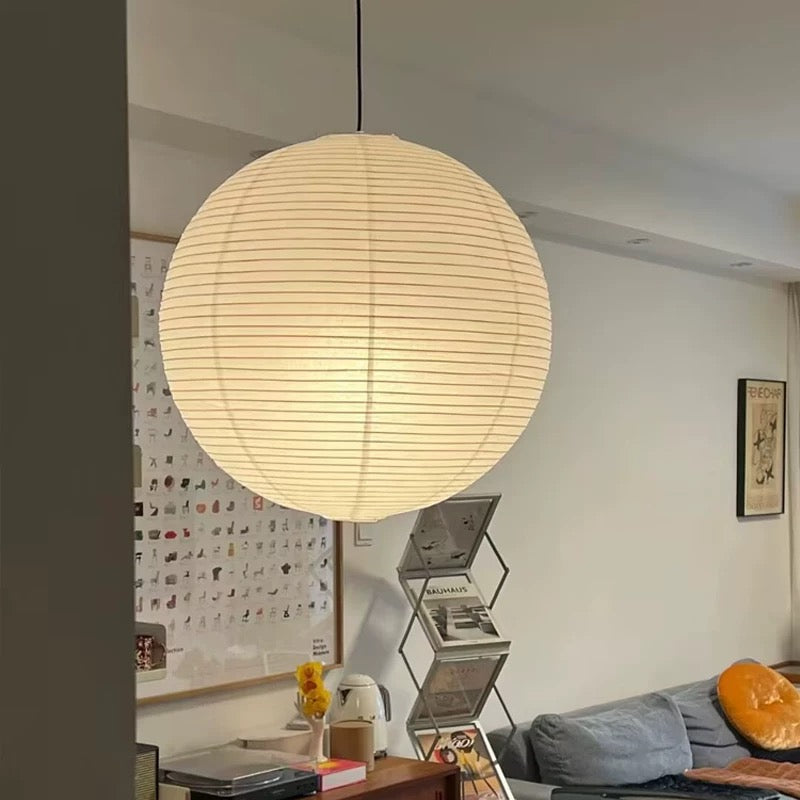 Zen-inspired rice paper ceiling lamp with traditional Japanese craftsmanship, a perfect blend of modern minimalism and classic design