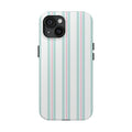 Close‑up of our green‑pink vertical stripes showing the glossy surface and durable plastic shell—cute and protective.