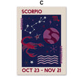 Colorful astrology art poster for bedroom, office, and living room decor