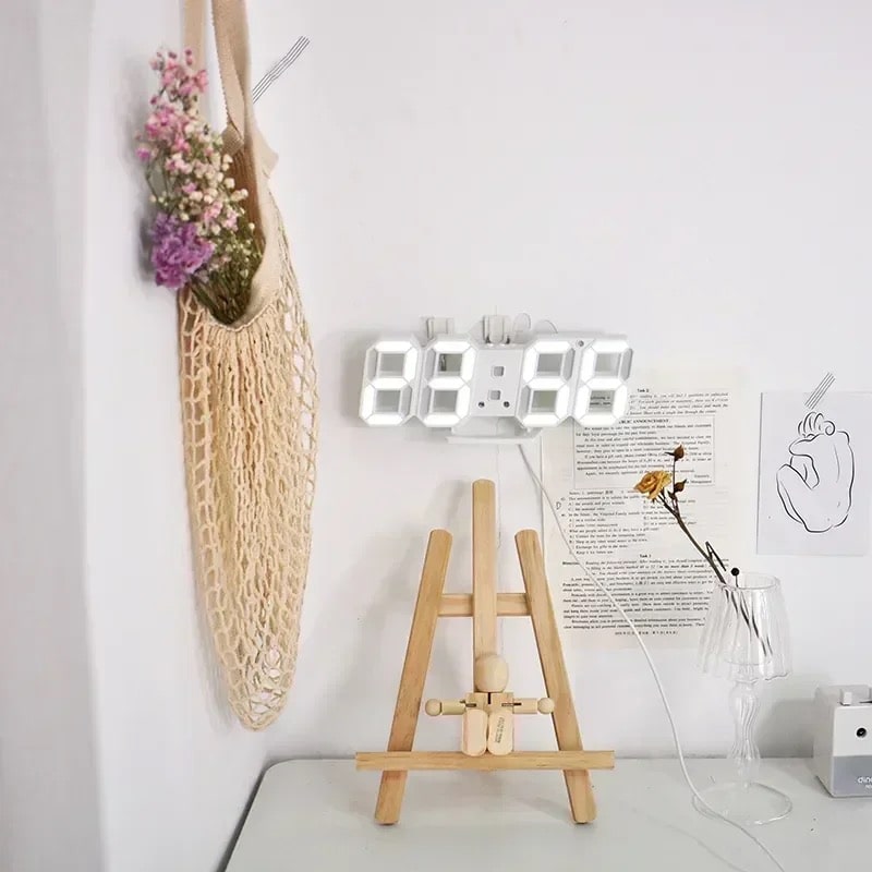 Smart 3D LED digital clock for modern decor and bedroom