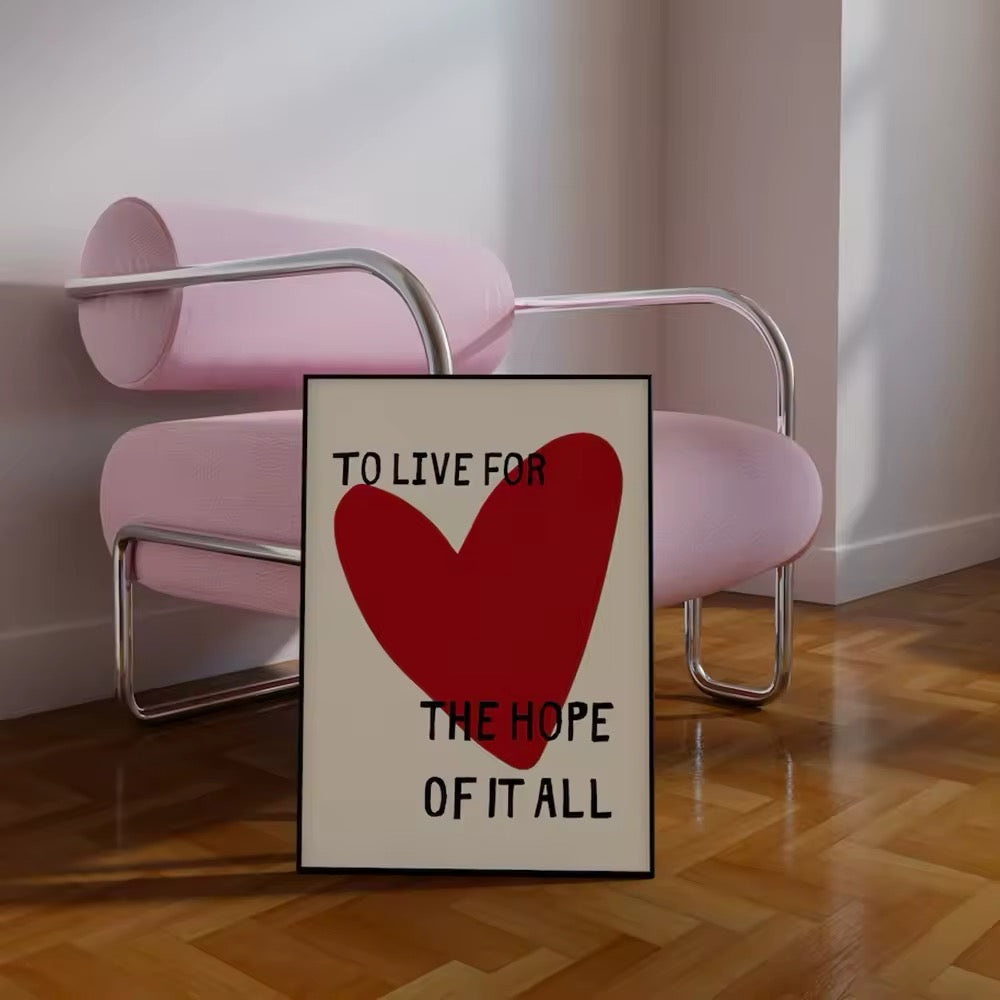 Trendy red heart wall decor for contemporary interiors