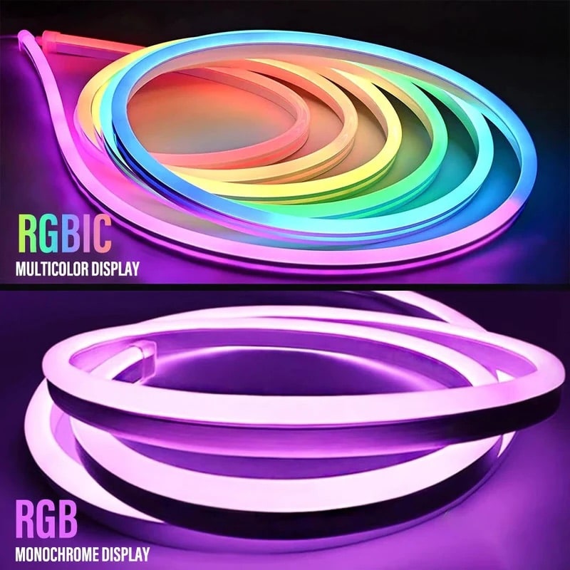 Customizable neon LED rope lights for DIY room and garden decor
