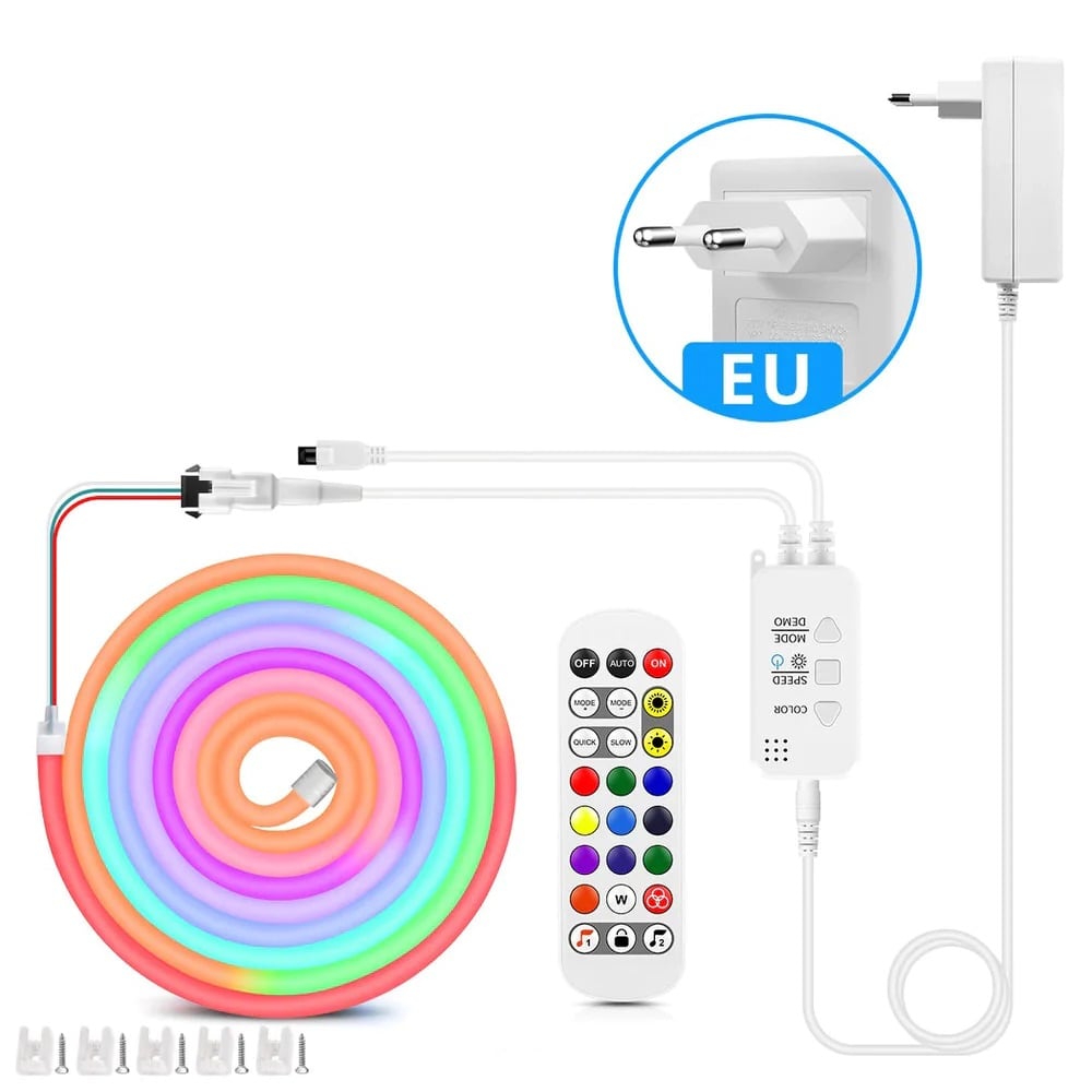 Multicolor neon rope lights for aesthetic bedroom and holiday lighting