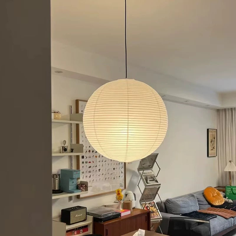 Zen-inspired rice paper ceiling lamp with traditional Japanese craftsmanship, a perfect blend of modern minimalism and classic design