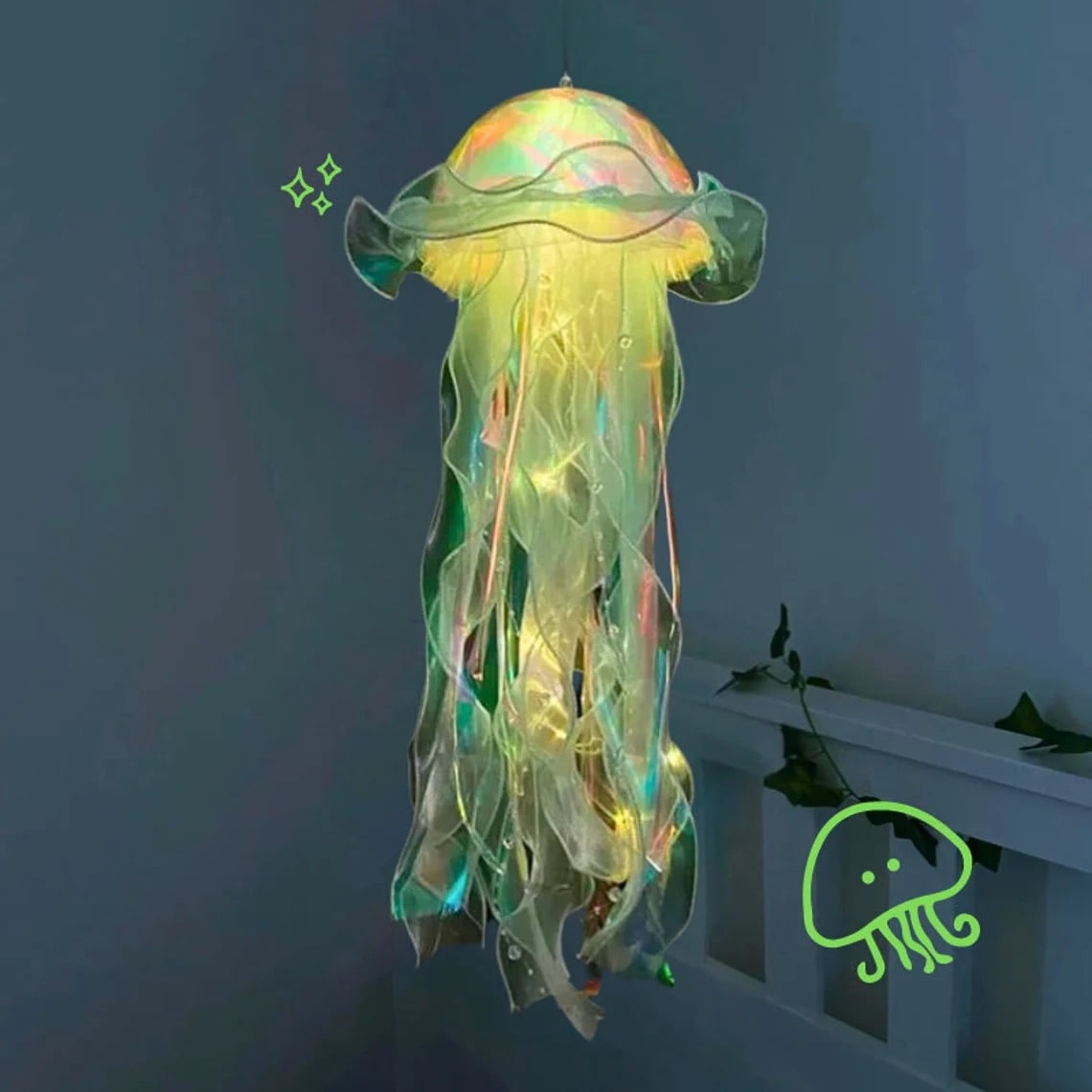 Cute jellyfish light for mermaid-themed bedroom decor