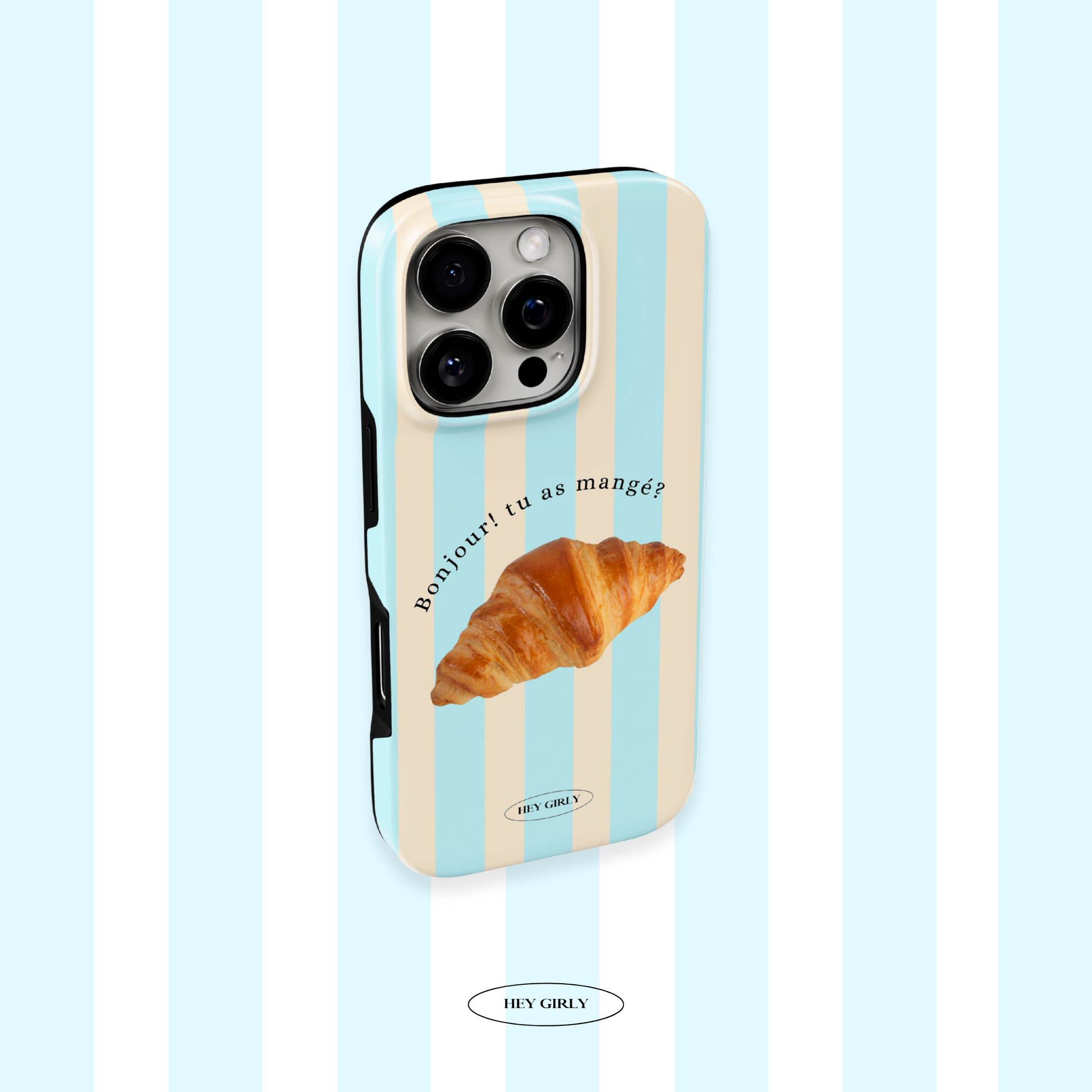 Pinterest-ready croissant iPhone case with glossy tough shell