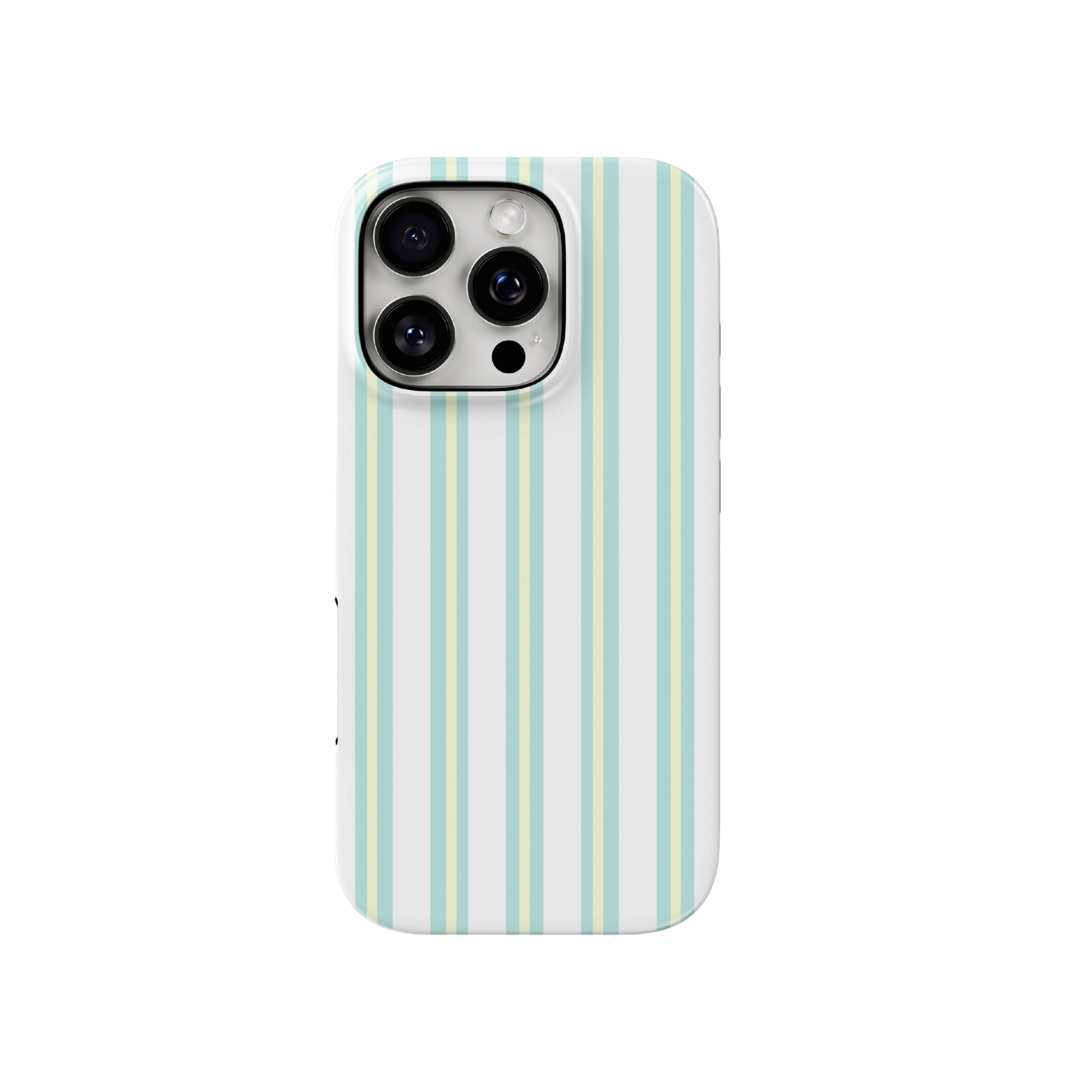 Phone case with vertical stripes on a white background