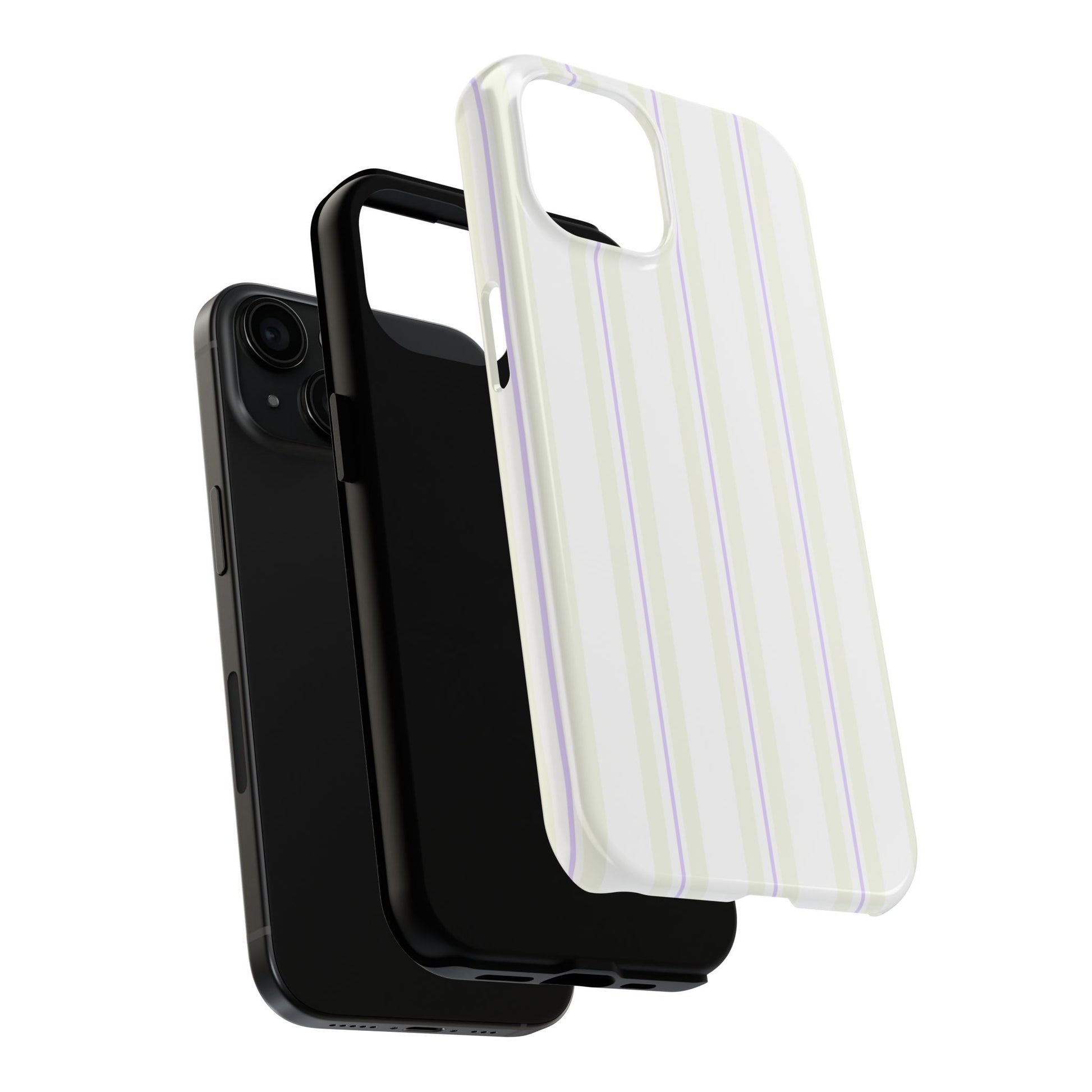 Glossy preppy striped phone case for trendy girls