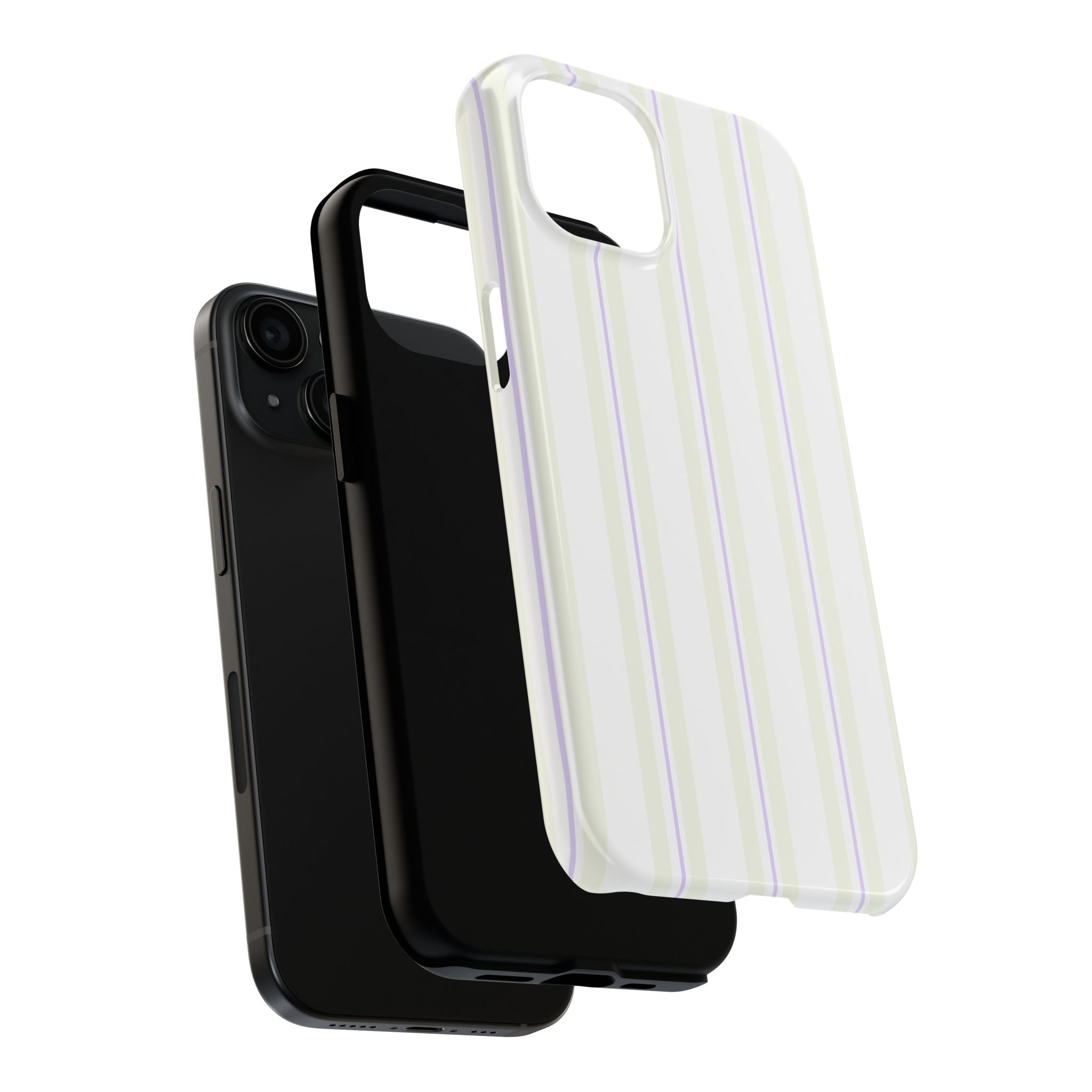 Glossy preppy striped phone case for trendy girls