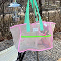 Stylish transparent mesh bag for swimming and toiletries