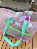 Durable pink mesh bag for women’s summer essentials
