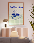 Minimalist espresso art in dopamine kitchen color scheme
