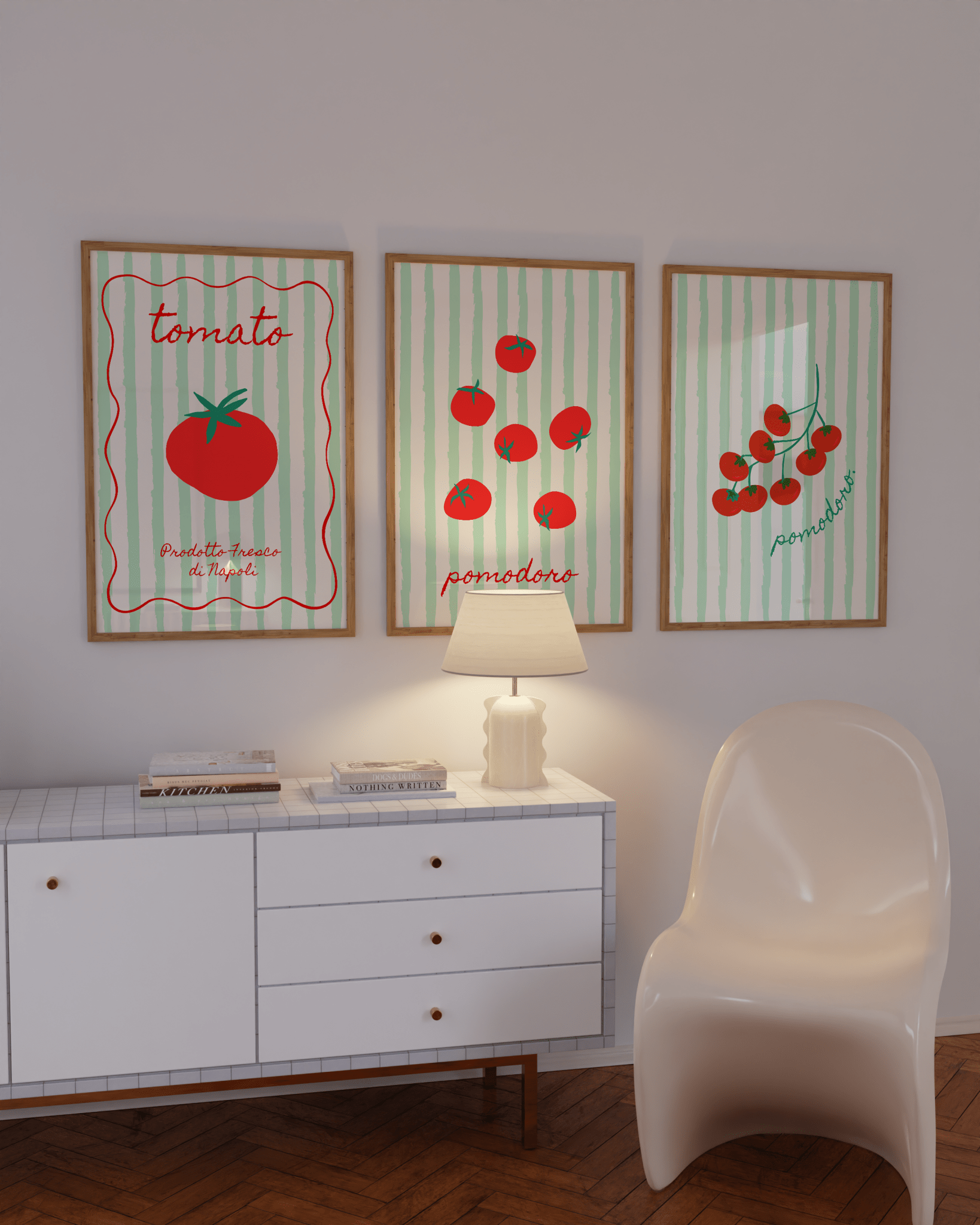 Fun food art for kitchens, dorms, or colorful DIY interiors.