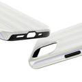 Creamy white iPhone case with aesthetic stripe pattern