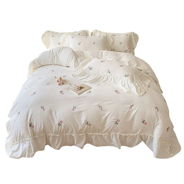 Soft Ruffle Cotton Bedding Set