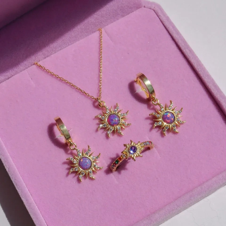 925 sterling silver necklace and earrings set